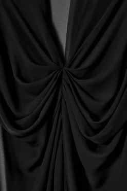 DRAPIERTES DURCHSCHEINENDES MINIKLEID