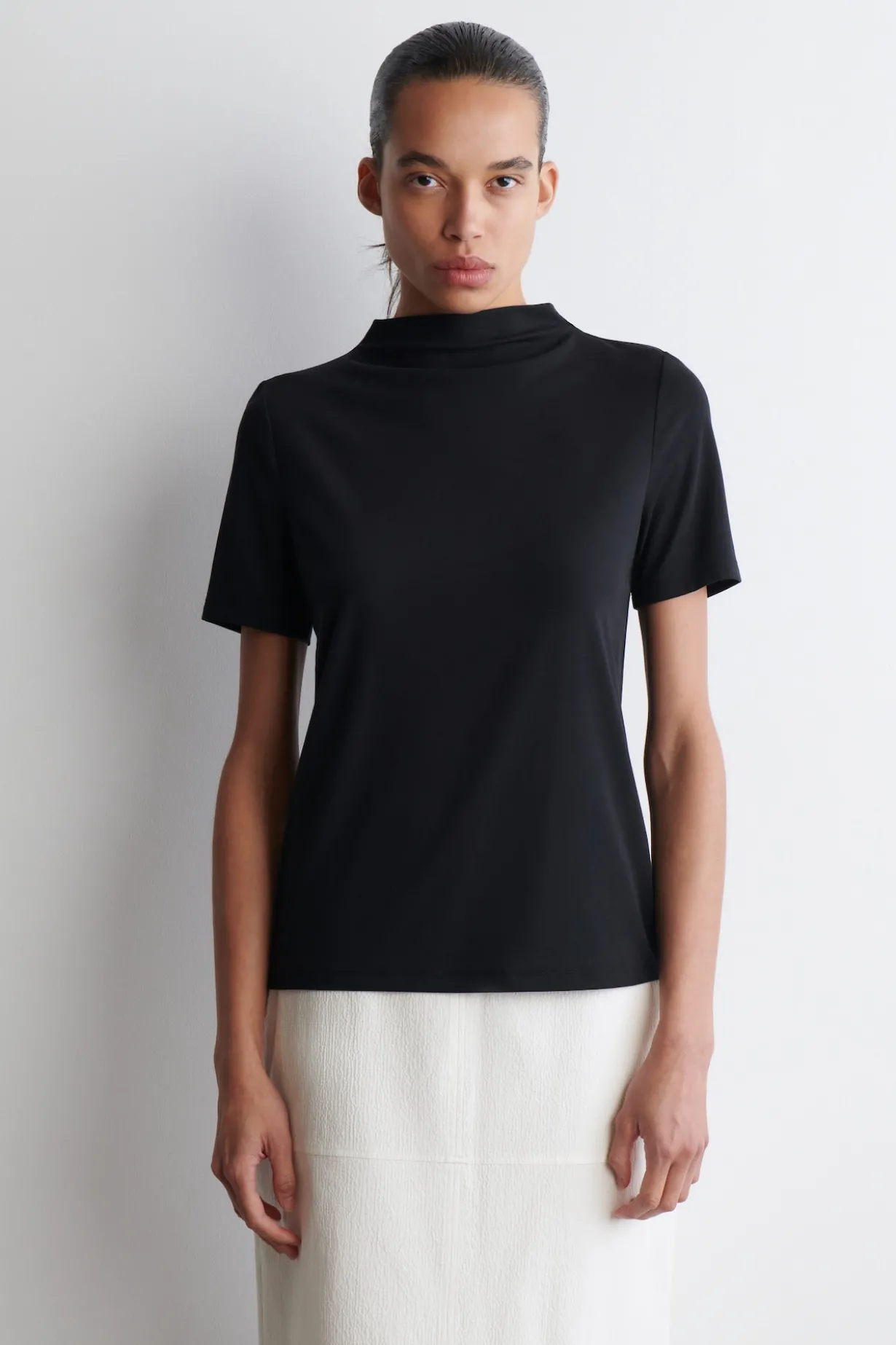 DRAPIERTES JERSEY-T-SHIRT