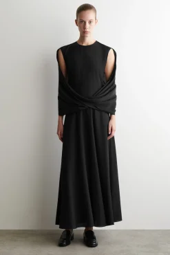 DRAPIERTES MAXIKLEID AUS SEIDE