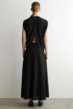 DRAPIERTES MAXIKLEID AUS SEIDE
