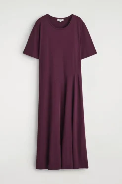DRAPIERTES MIDIKLEID AUS BAUMWOLLE