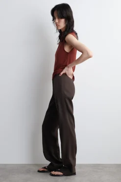 DRAPIERTES TANKTOP MIT ROLLKRAGEN