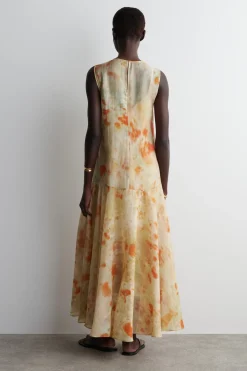 DURCHSCHEINENDES MAXIKLEID MIT FLORALEM PRINT