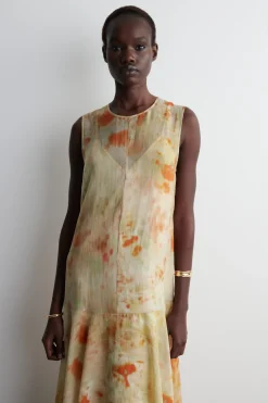DURCHSCHEINENDES MAXIKLEID MIT FLORALEM PRINT