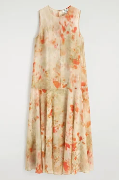 DURCHSCHEINENDES MAXIKLEID MIT FLORALEM PRINT