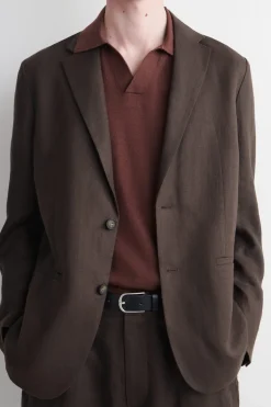 EINREIHIGER BLAZER AUS LEINEN