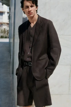 EINREIHIGER BLAZER AUS LEINEN