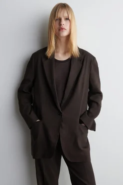 EINREIHIGER BLAZER AUS LEINEN