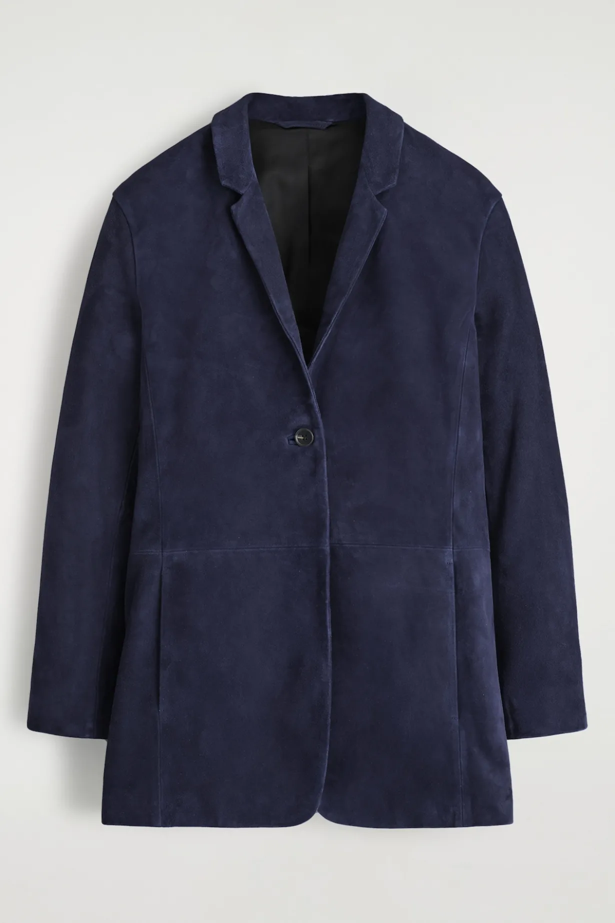 EINREIHIGER BLAZER AUS VELOURSLEDER