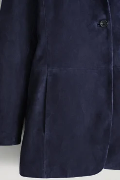 EINREIHIGER BLAZER AUS VELOURSLEDER