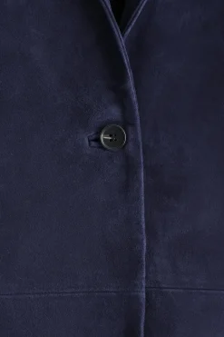 EINREIHIGER BLAZER AUS VELOURSLEDER