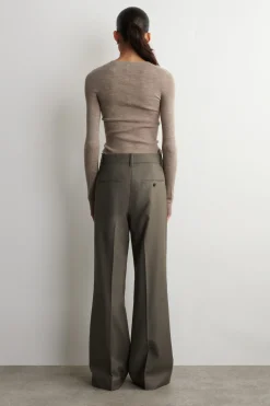 ELEGANTE BOOTCUT-HOSE AUS WOLL-TWILL