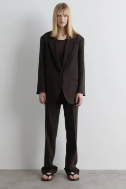 ELEGANTE LEINENHOSE MIT GERADEM BEIN