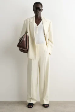 ELEGANTE LEINENHOSE MIT GERADEM BEIN