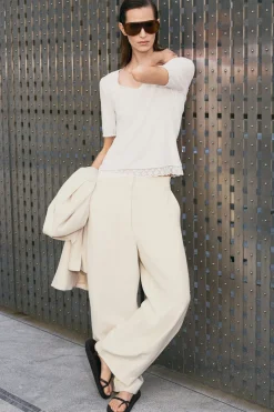 ELEGANTE LEINENHOSE MIT GERADEM BEIN