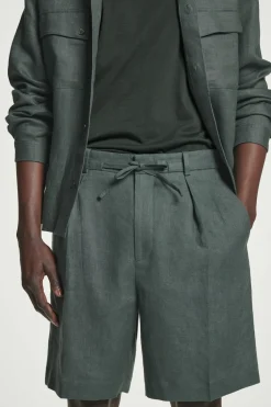 ELEGANTE LEINENSHORTS MIT KORDELZUGBUND
