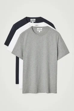 3ER-PACK BAUMWOLL-T-SHIRTS MIT RUNDHALSAUSSCHNITT