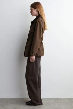 FELDJACKE MIT KRAGEN AUS VELOURSLEDER