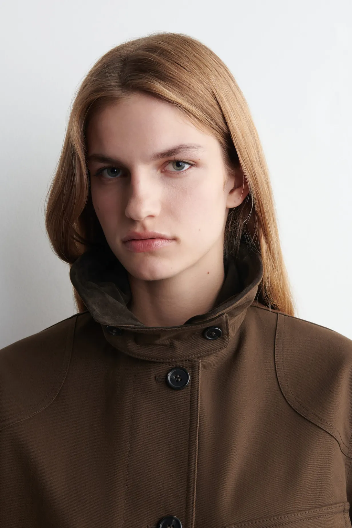 FELDJACKE MIT KRAGEN AUS VELOURSLEDER