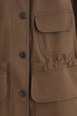 FELDJACKE MIT KRAGEN AUS VELOURSLEDER