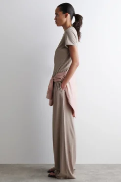 FLIESSENDE JERSEYHOSE MIT WEITEM BEIN