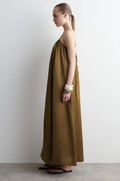 FLIESSENDES MAXIKLEID MIT FALTEN