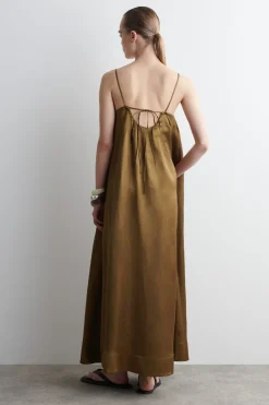 FLIESSENDES MAXIKLEID MIT FALTEN