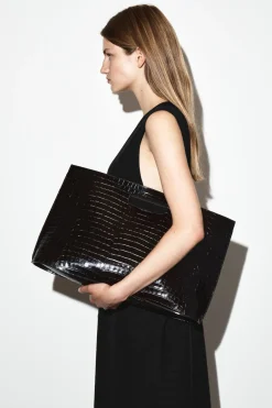 FOLIO OVERSIZED-TASCHE - LEDER IN KROKODILOPTIK