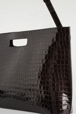 FOLIO OVERSIZED-TASCHE - LEDER IN KROKODILOPTIK