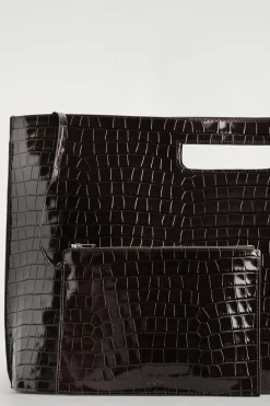 FOLIO OVERSIZED-TASCHE - LEDER IN KROKODILOPTIK