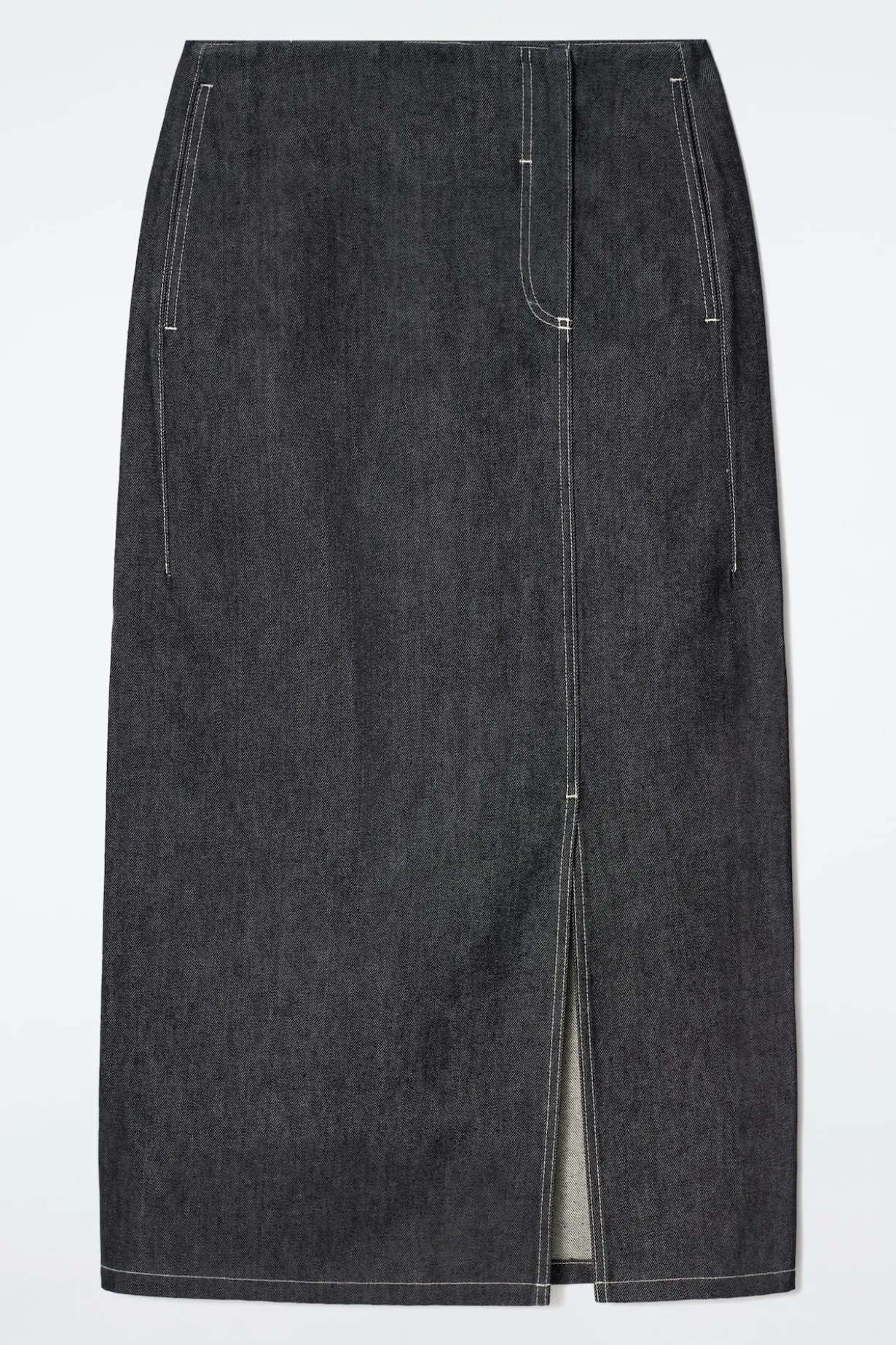 GERADE GESCHNITTENER MIDIROCK AUS DENIM