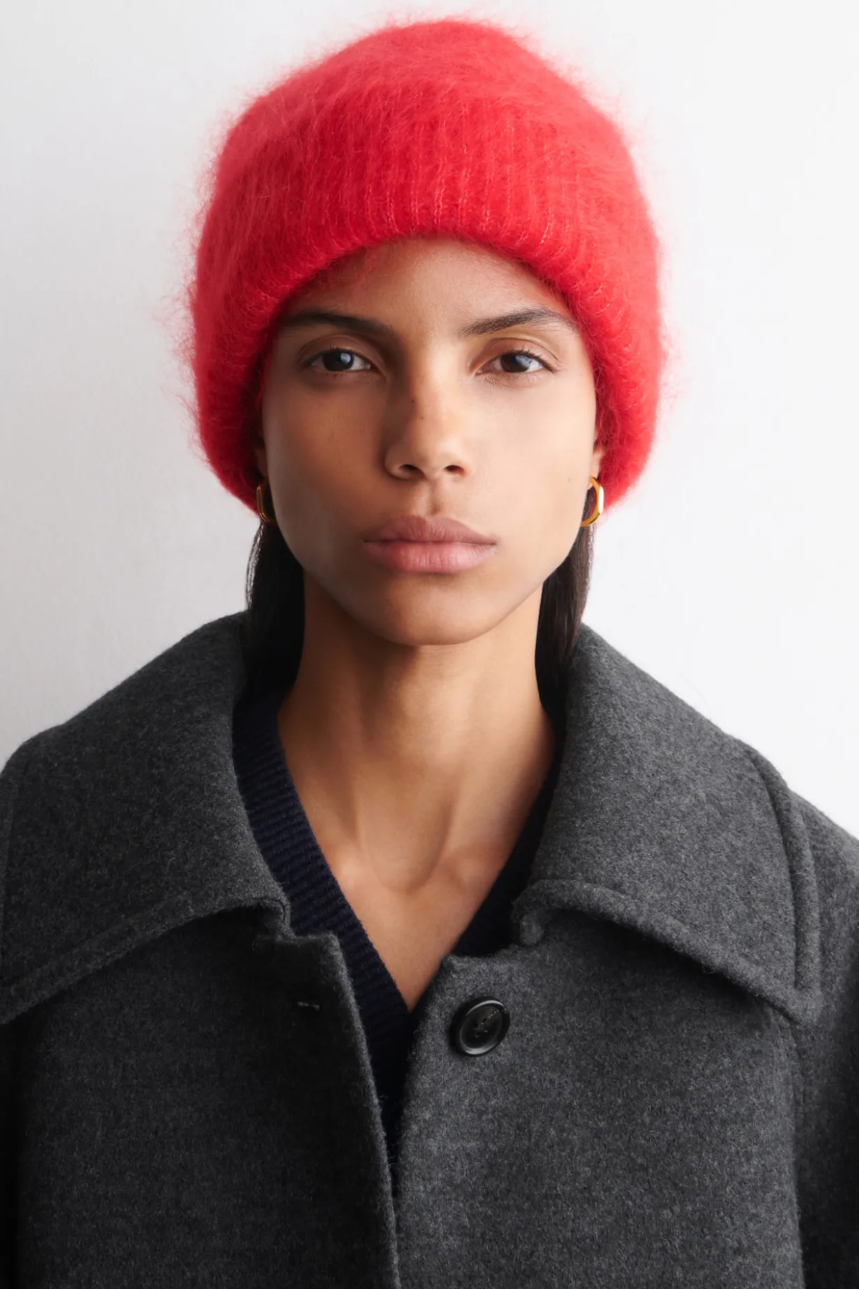 GERIPPTE BEANIE AUS MOHAIR