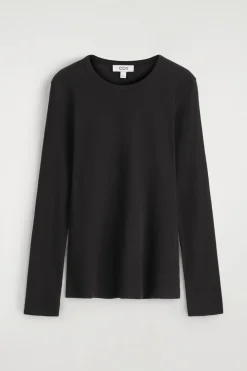 GERIPPTES LANGARMSHIRT AUS JERSEY