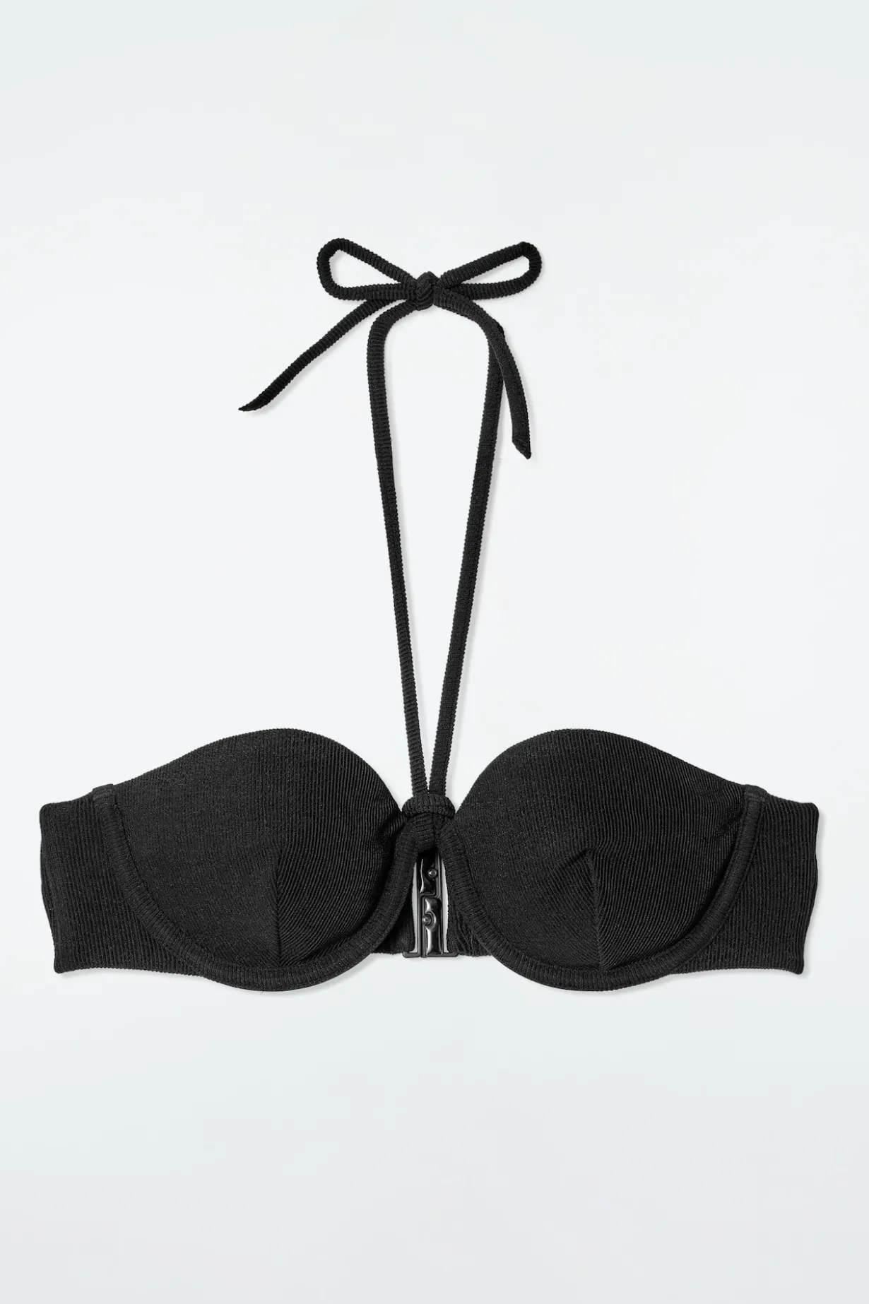 GERIPPTES NECKHOLDER-BIKINIOBERTEIL MIT BÜGELN
