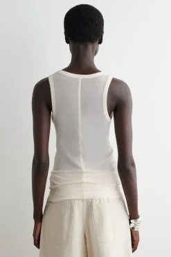 GERIPPTES TANKTOP AUS SEIDE