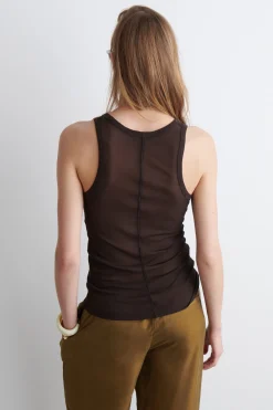 GERIPPTES TANKTOP AUS SEIDE