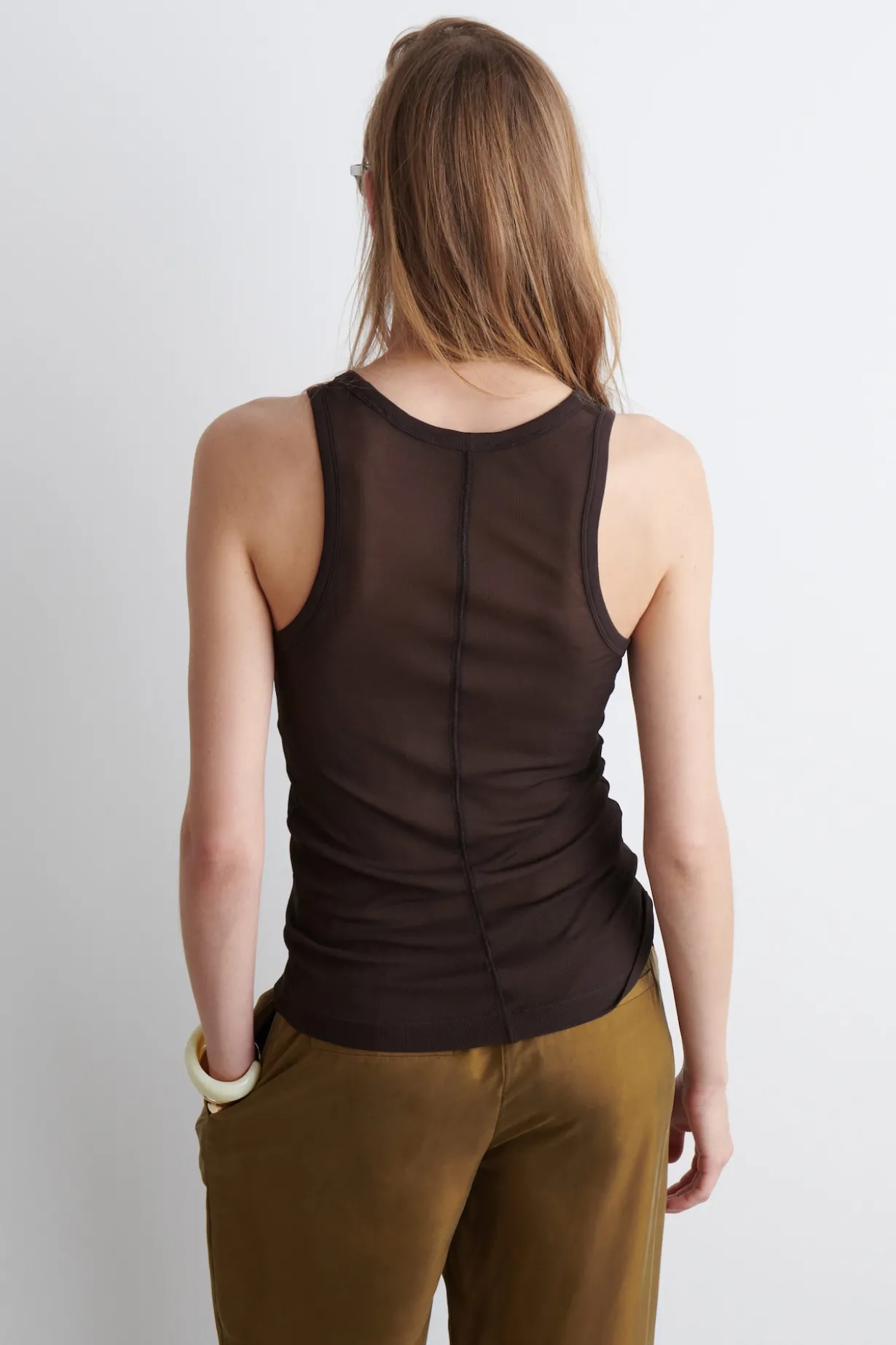 GERIPPTES TANKTOP AUS SEIDE