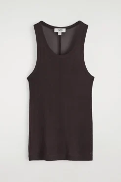 GERIPPTES TANKTOP AUS SEIDE