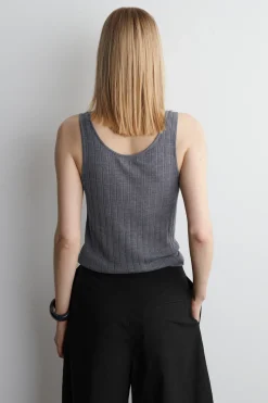 GERIPPTES TANKTOP AUS SEIDE