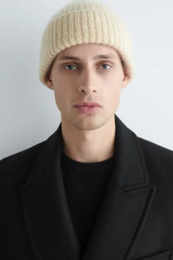 GESTREIFTE BEANIE AUS GEBÜRSTETEM WOLL-MIX