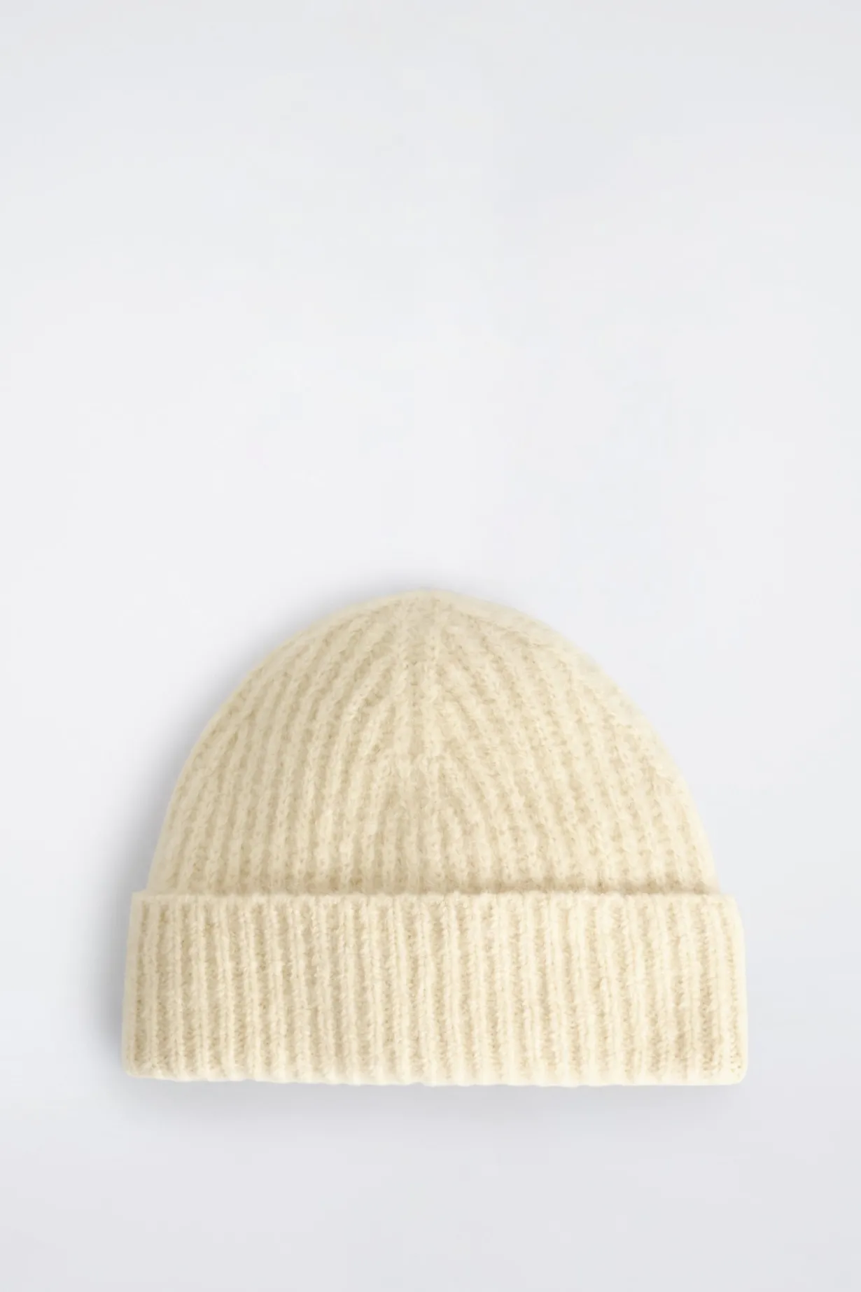 GESTREIFTE BEANIE AUS GEBÜRSTETEM WOLL-MIX