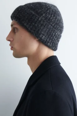 GESTREIFTE BEANIE AUS GEBÜRSTETEM WOLL-MIX