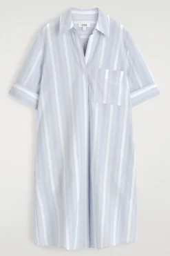 GESTREIFTES HEMDKLEID MIT KURZEN ÄRMELN
