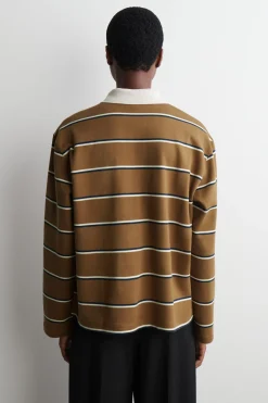GESTREIFTES LANGÄRMLIGES POLOSHIRT