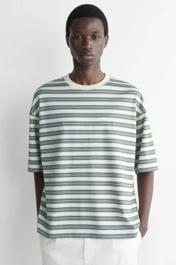 GESTREIFTES OVERSIZED-T-SHIRT AUS BAUMWOLLE
