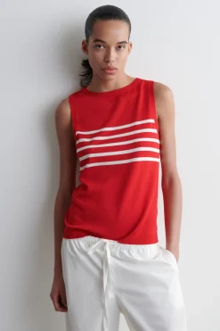 GESTREIFTES STRICK-TANKTOP