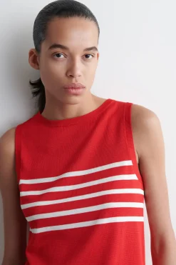GESTREIFTES STRICK-TANKTOP