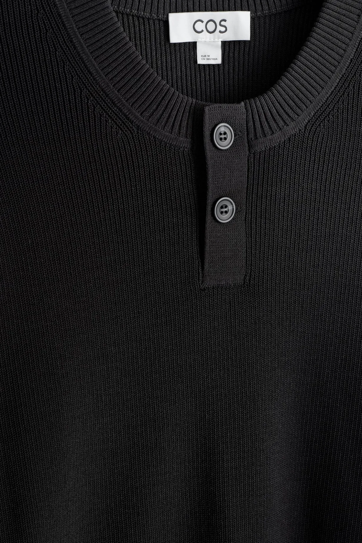 GESTRICKTER HENLEY-PULLOVER AUS BAUMWOLLE