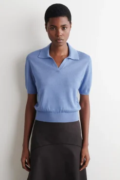 GESTRICKTES POLOSHIRT AUS LEINEN-MERINOWOLL-MIX