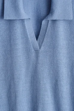 GESTRICKTES POLOSHIRT AUS LEINEN-MERINOWOLL-MIX